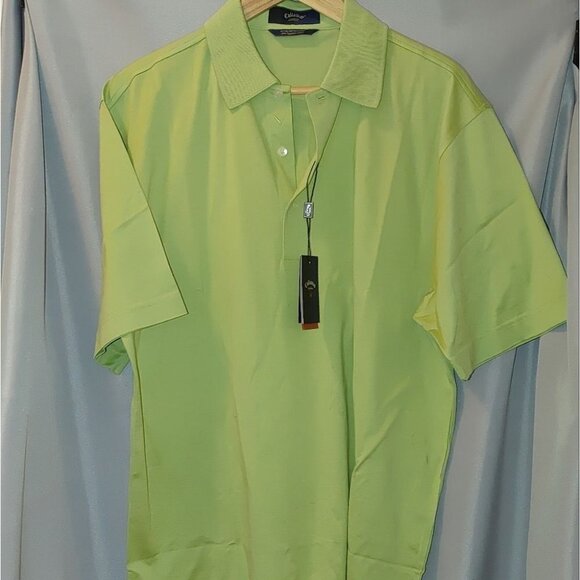 Callaway Collection Golf Polo Short‎ Sleeve Green Large Egyptian Cotton New - Picture 5 of 8